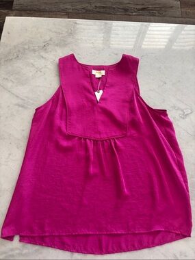 Anthropologie Magenta Square-Yoke Sleeveless Camisole